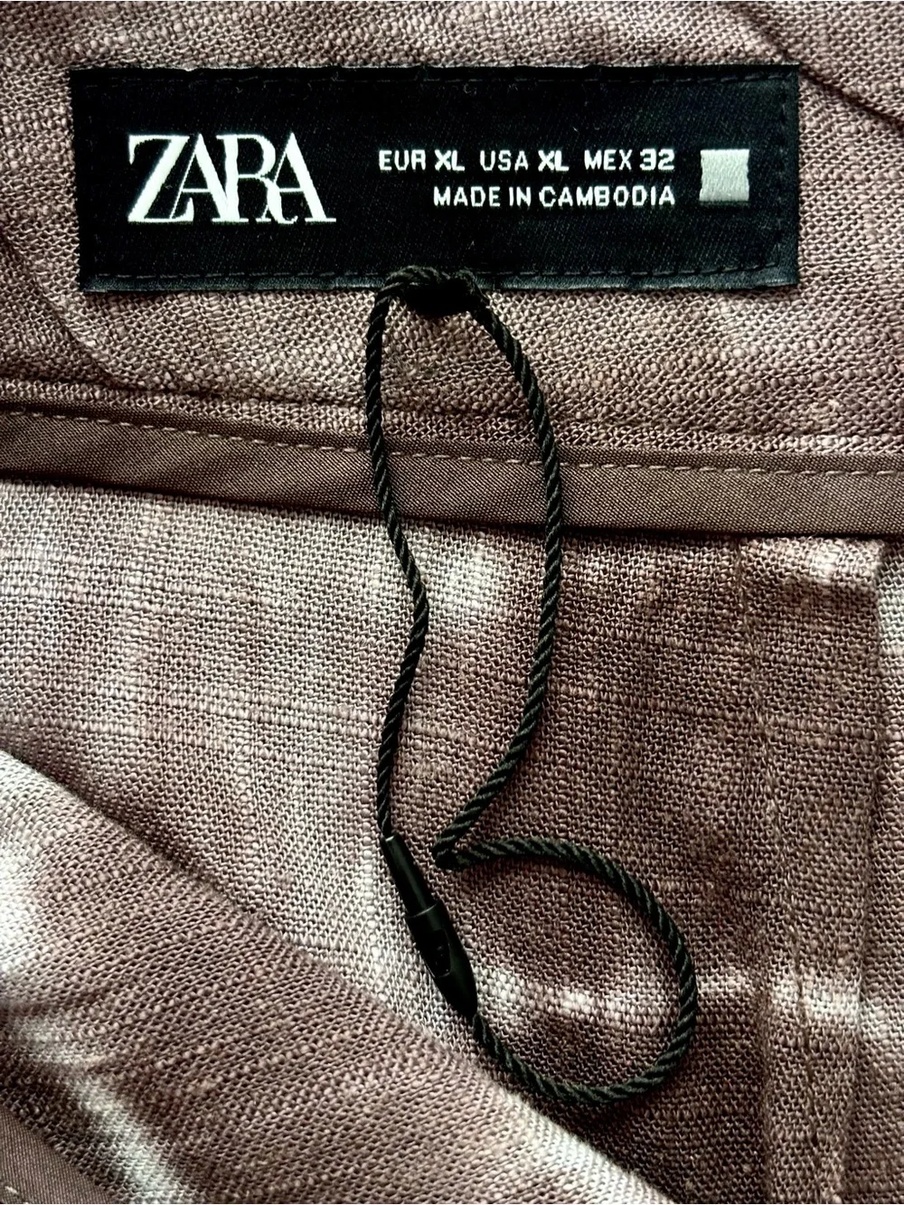 ZARA Wrap-Front Wide Leg Linen Blend Tie-Dye Boho Pants--NEW--XL